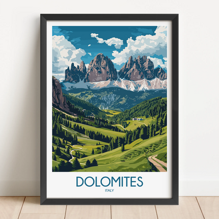 Dolomites Modern Travel Poster