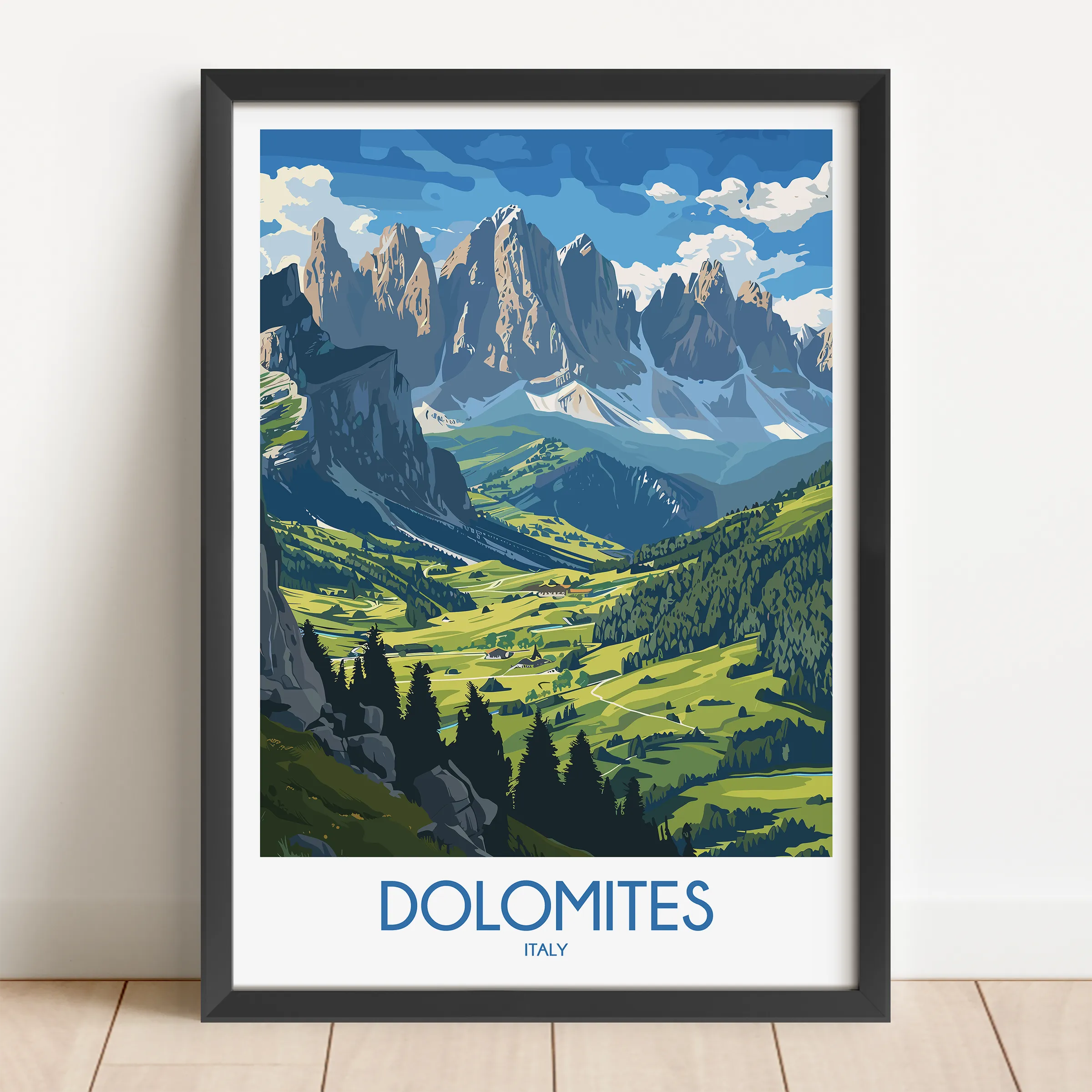 Dolomites Modern Travel Poster
