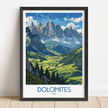 Dolomites Modern Travel Poster
