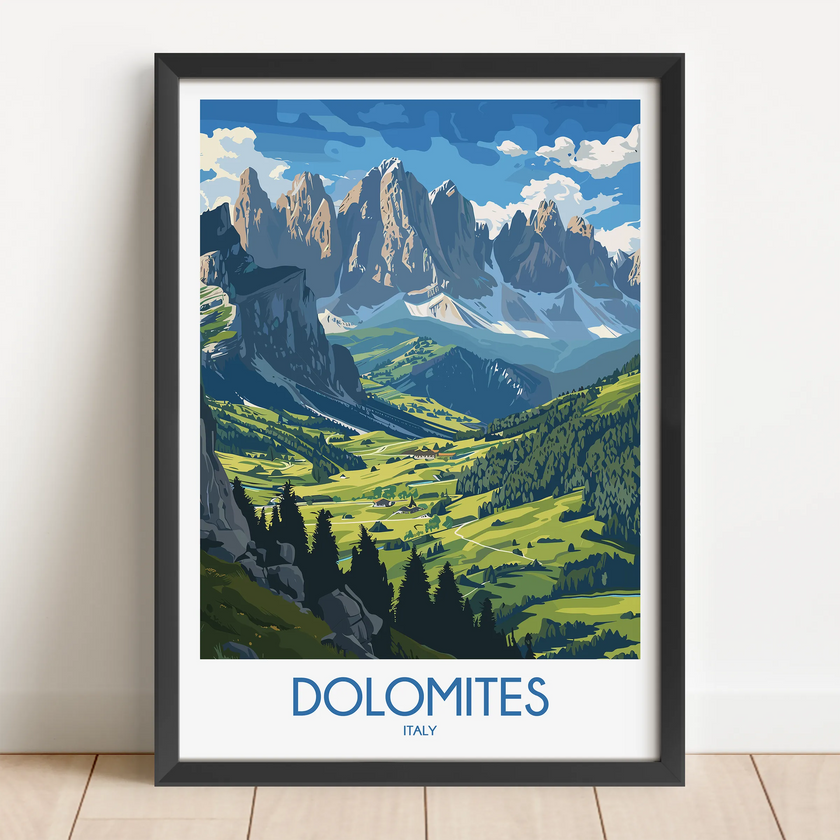 Dolomites Modern Travel Poster