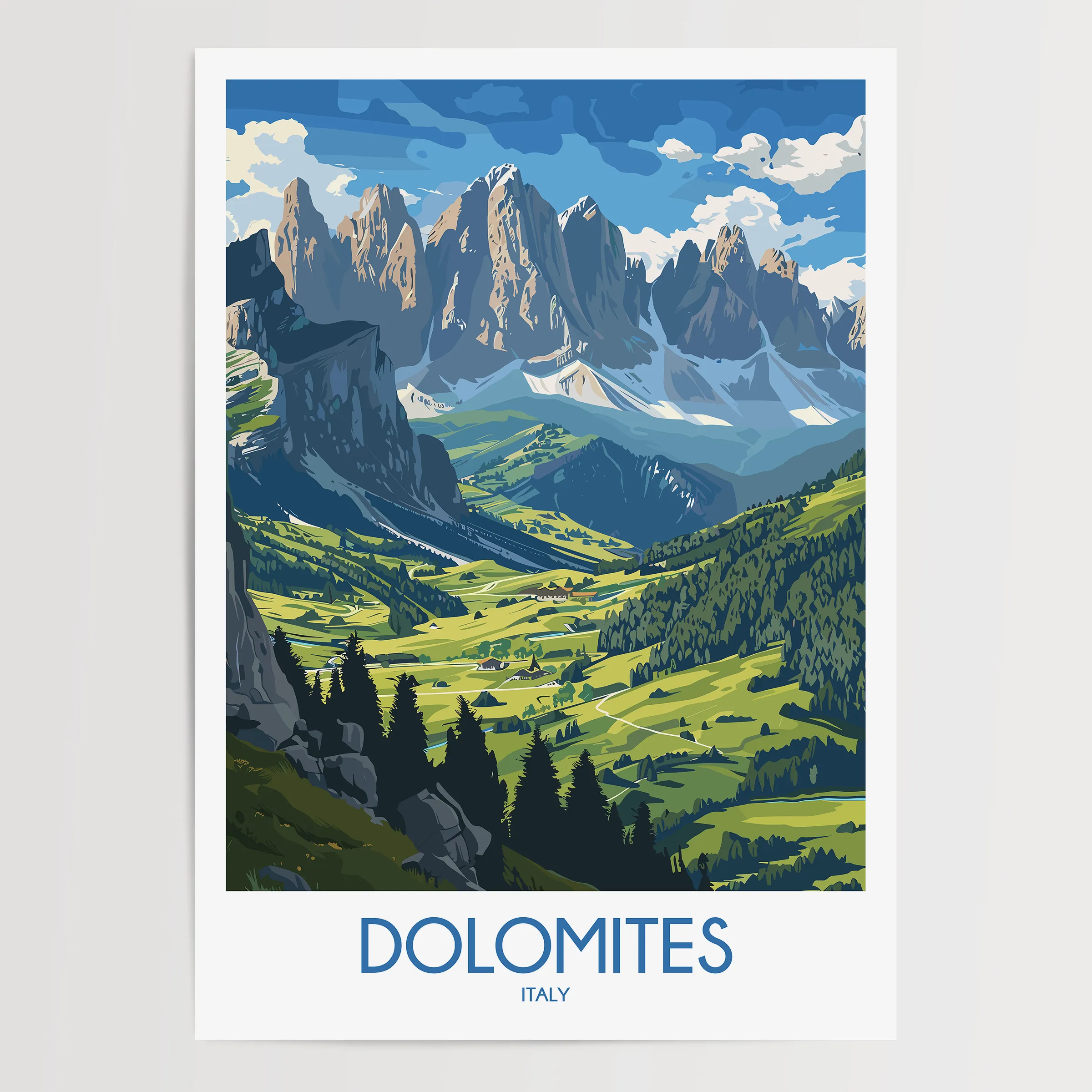 Dolomites Souvenir Poster Print