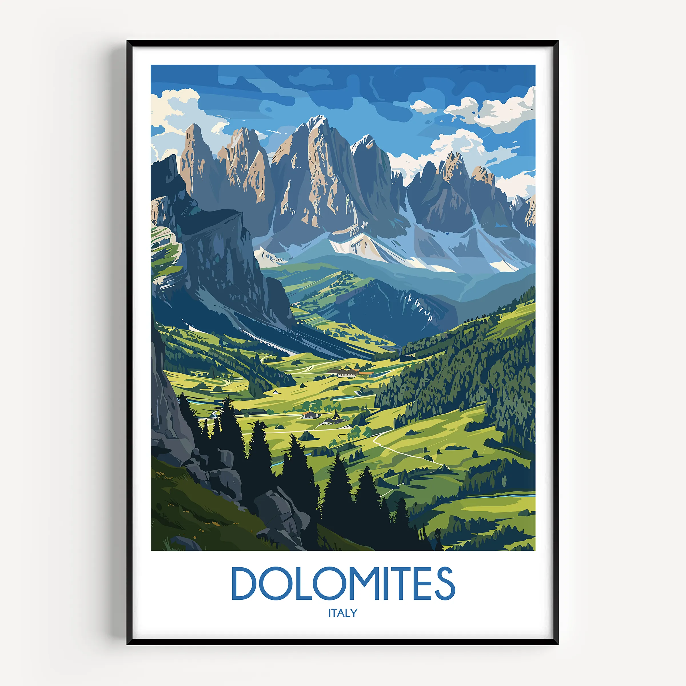 Dolomites Vintage Style Print