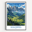 Dolomites Vintage Style Print