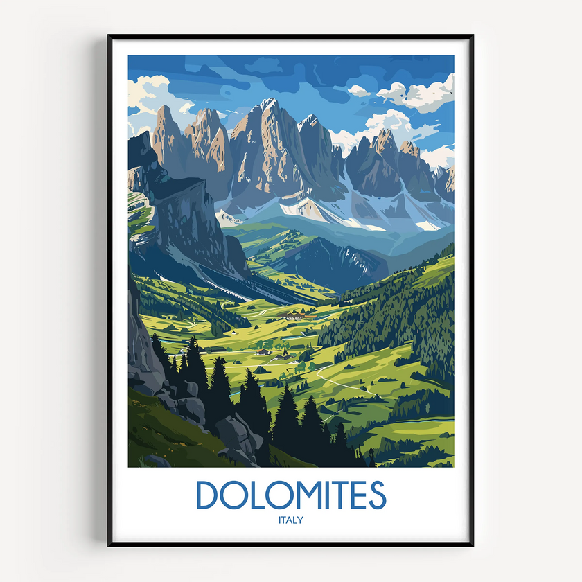 Dolomites Vintage Style Print
