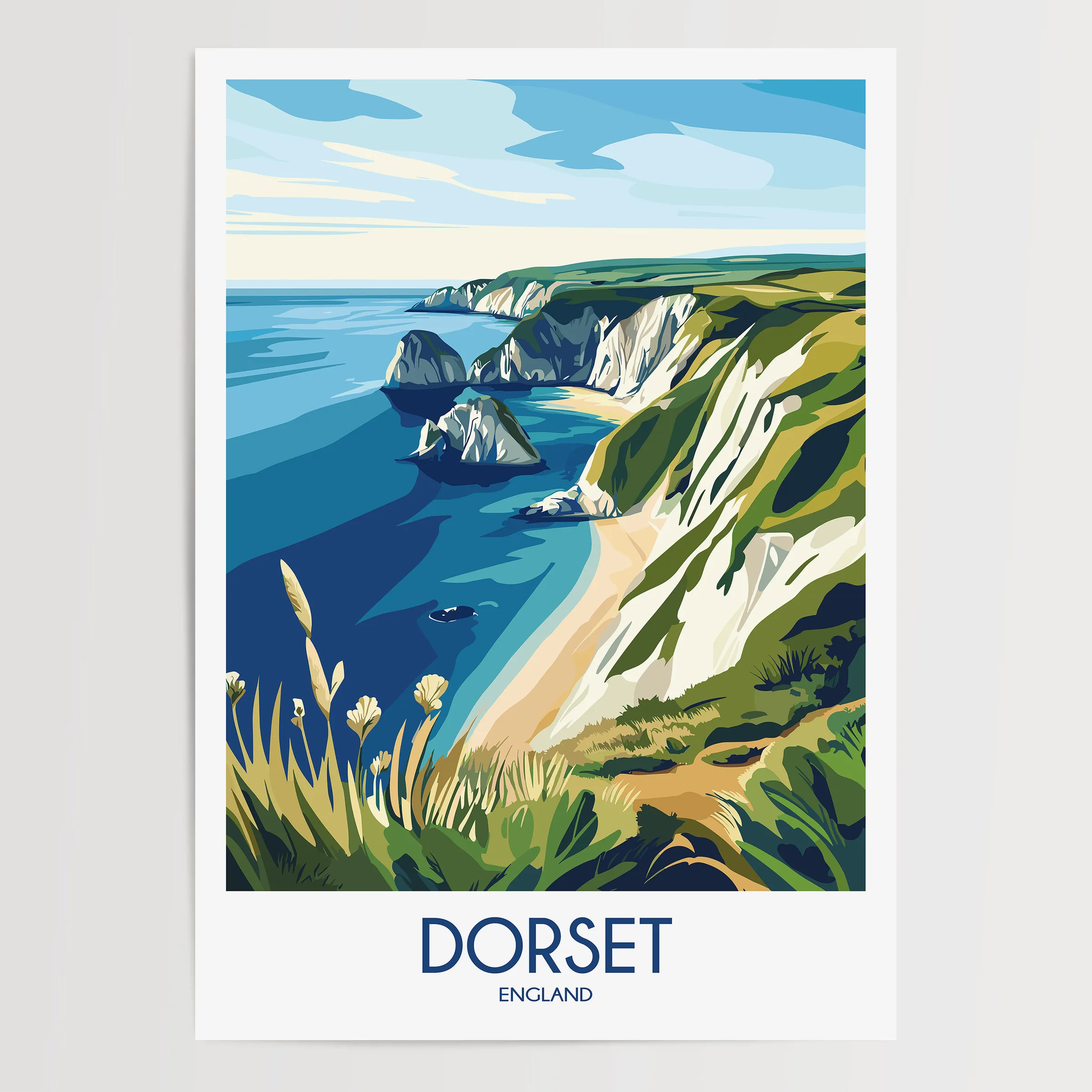 Dorset Retro Travel Illustration