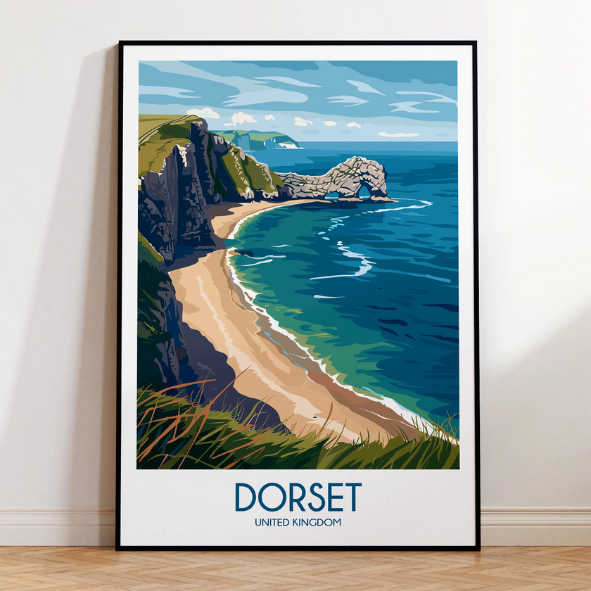 Dorset Retro Travel Illustration