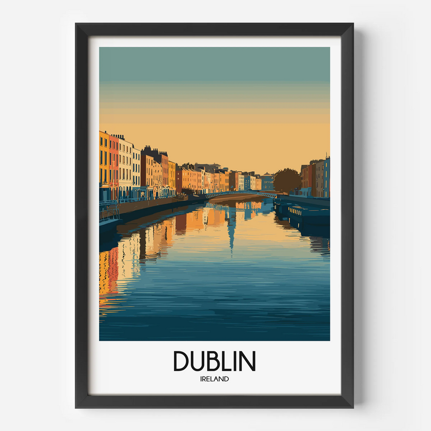 Dublin Retro Travel Illustration