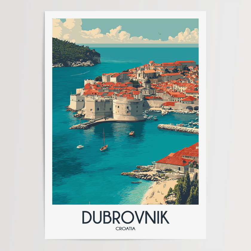 Dubrovnik Modern Travel Poster
