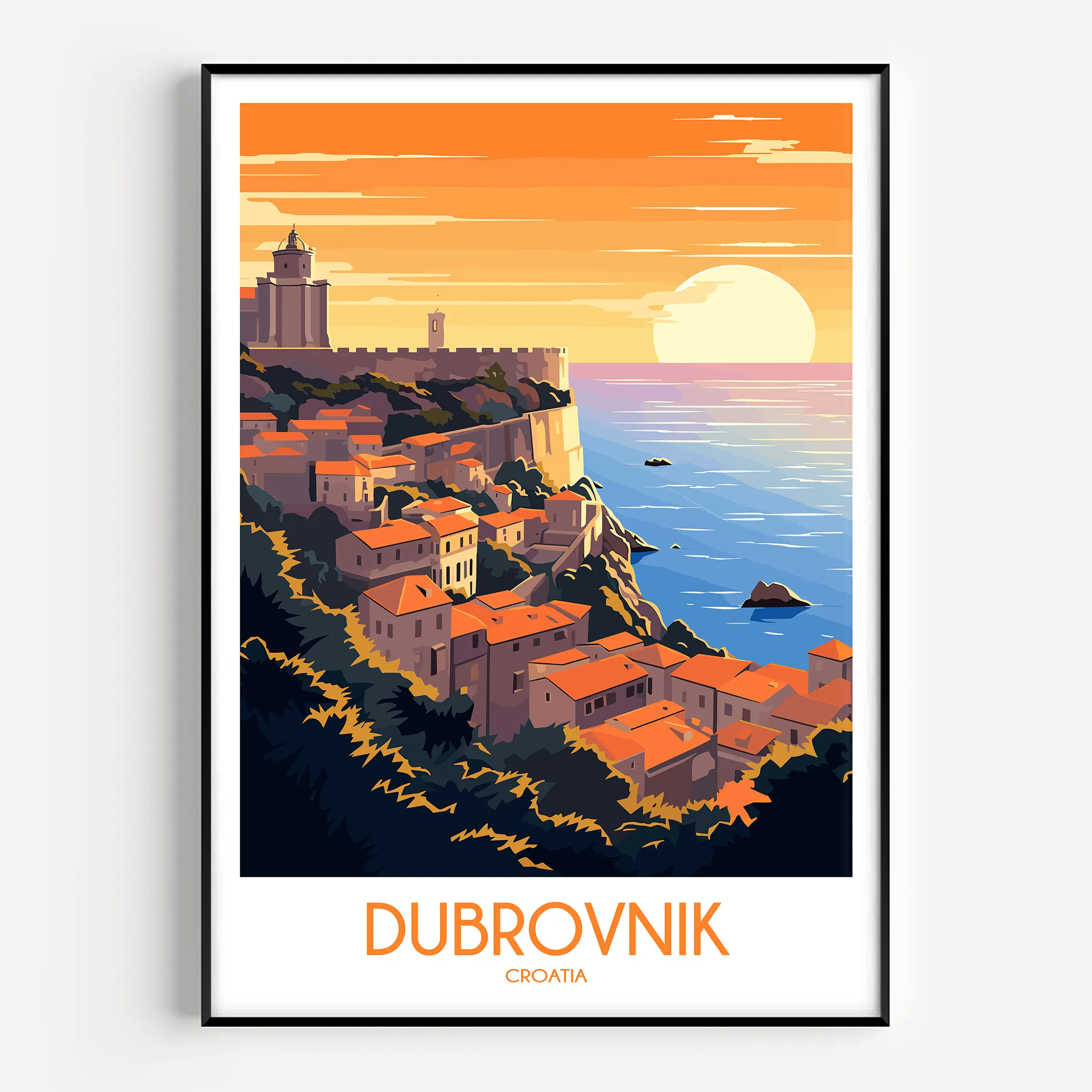 Dubrovnik Modern Travel Poster