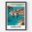 Dubrovnik Retro Travel Illustration
