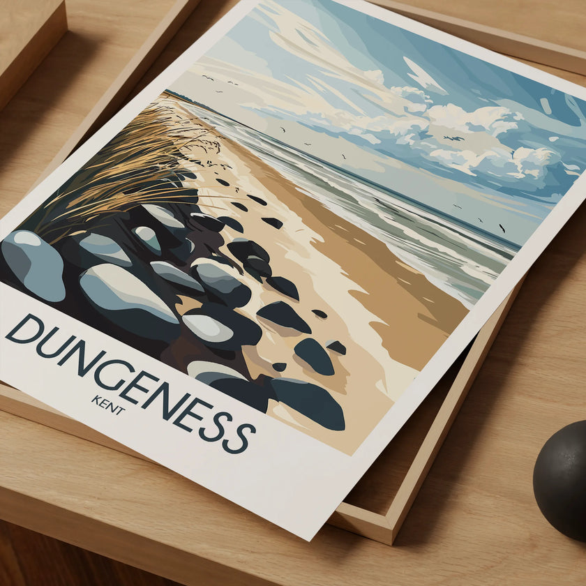 Dungeness Retro Travel Illustration