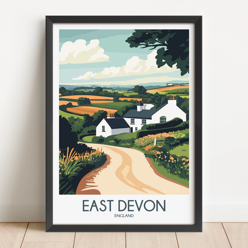 East Devon Vintage Style Print