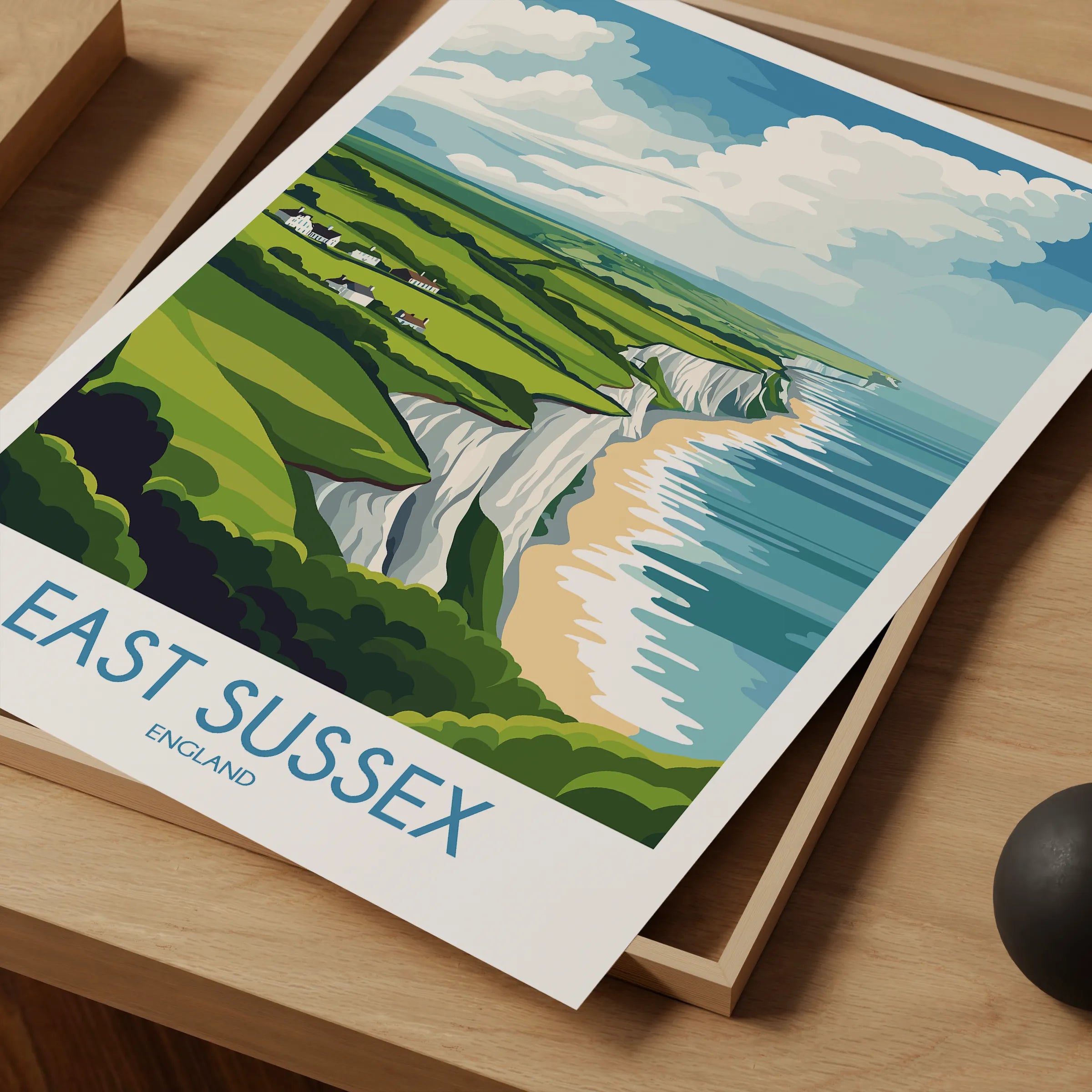 East Sussex Vintage Style Print