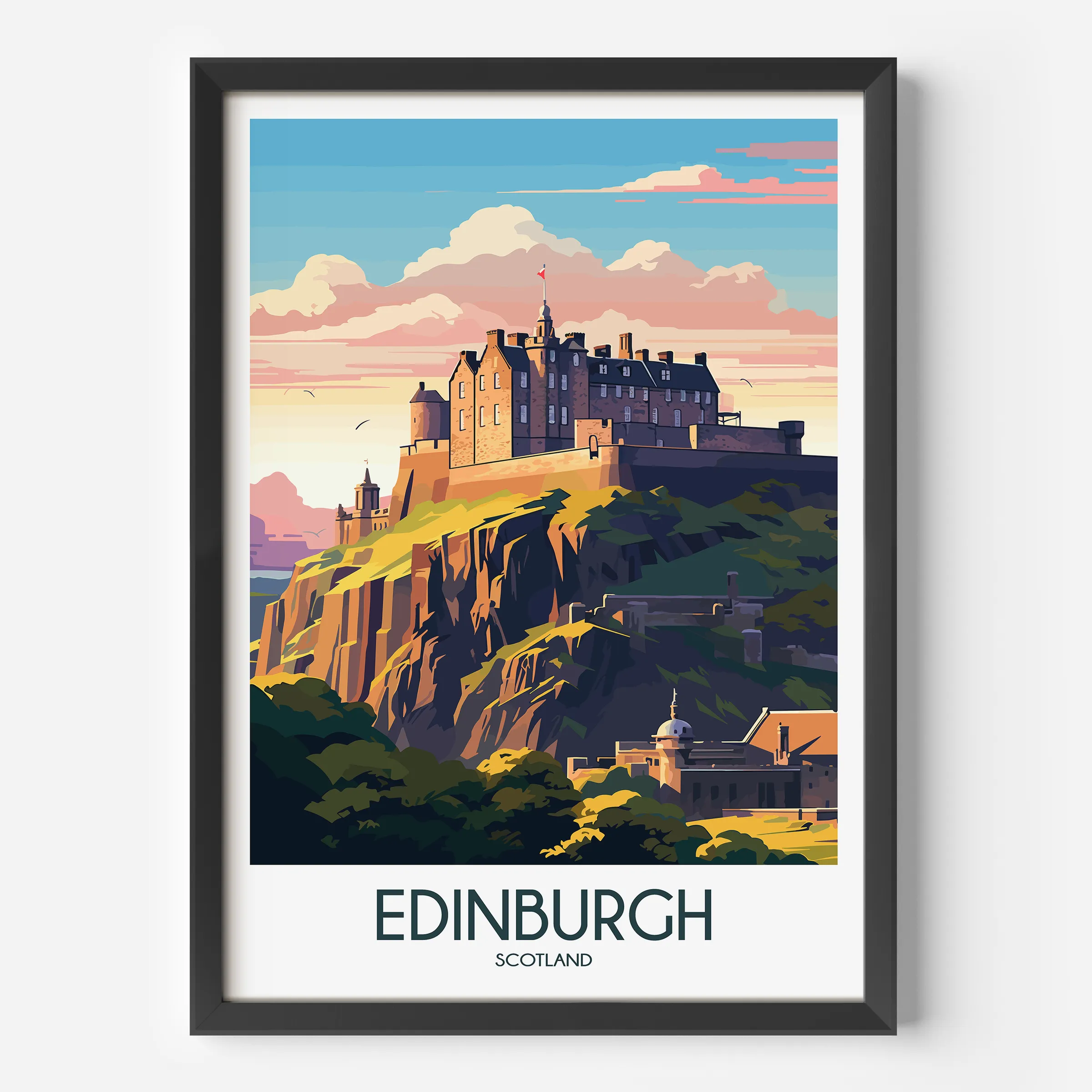 Edinburgh Retro Travel Illustration