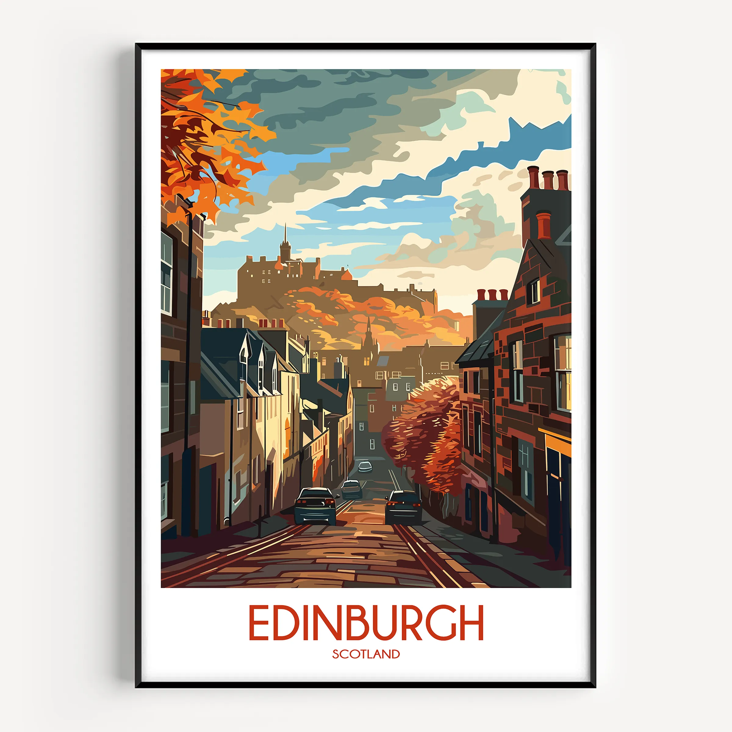 Edinburgh Retro Travel Illustration