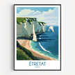 Etretat Retro Travel Illustration