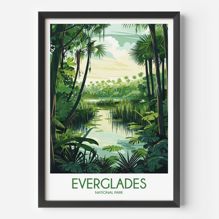 Everglades Retro Travel Illustration