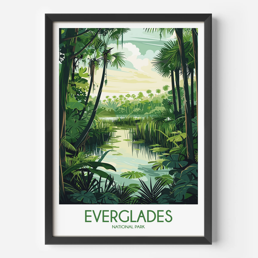 Everglades Retro Travel Illustration