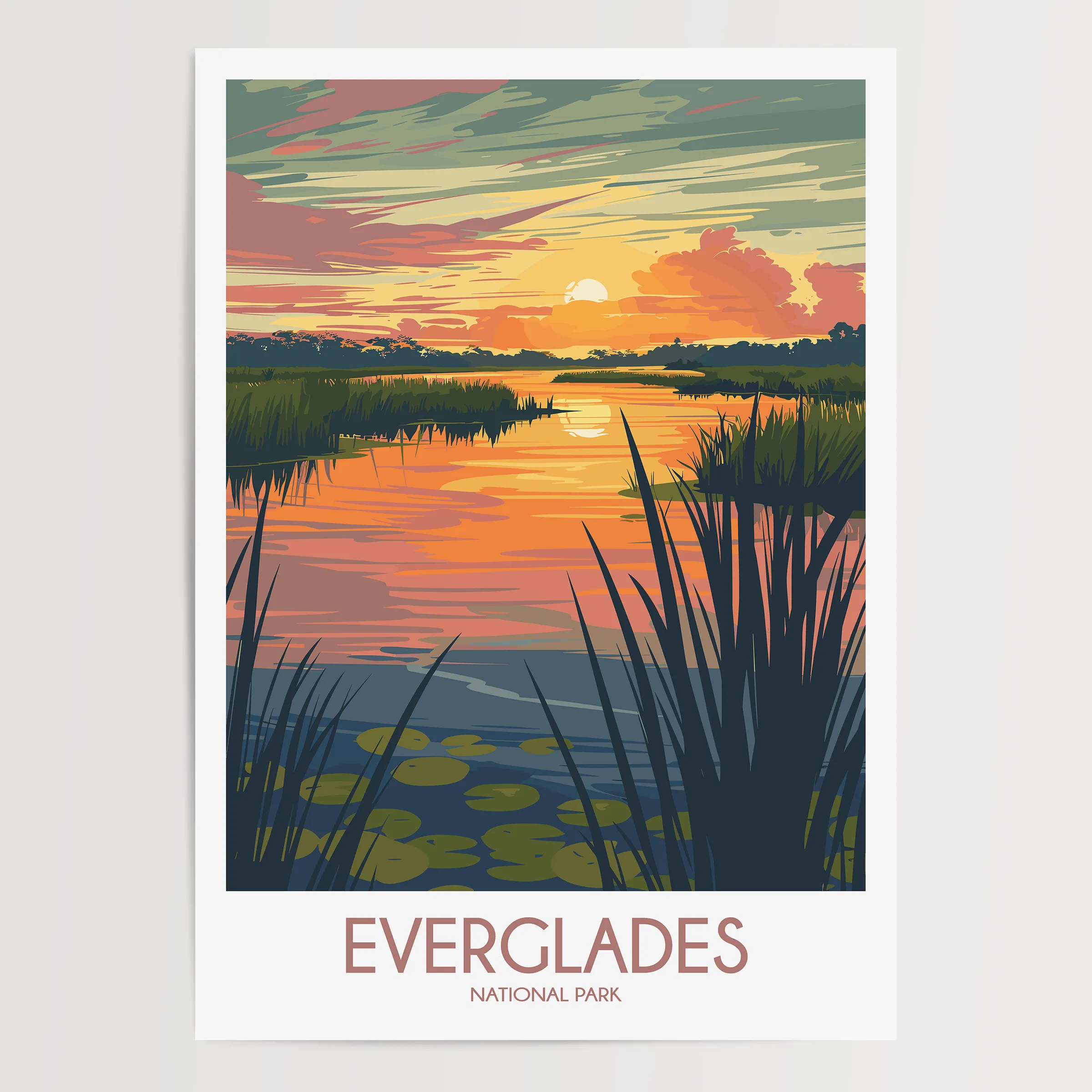 Everglades Vintage Style Print