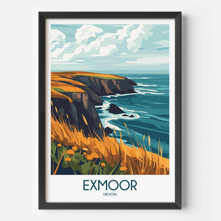 Exmoor Retro Travel Illustration