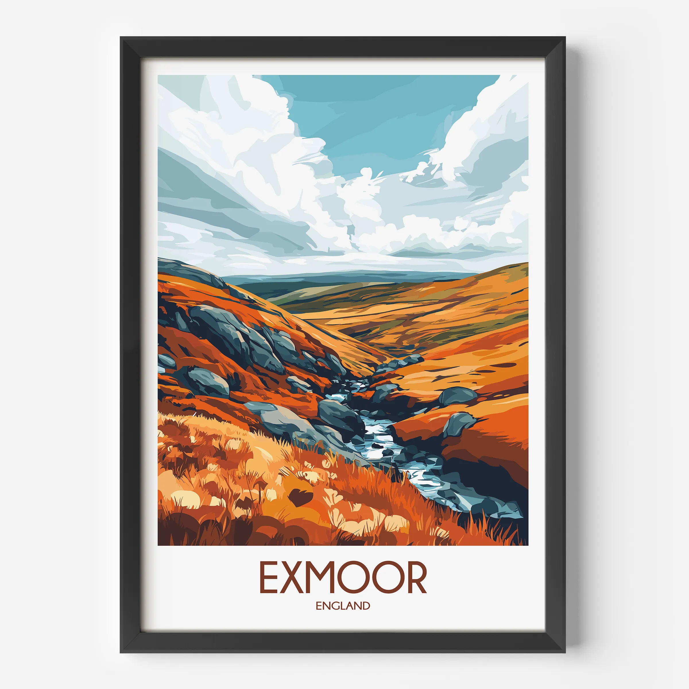 Exmoor Souvenir Poster Print