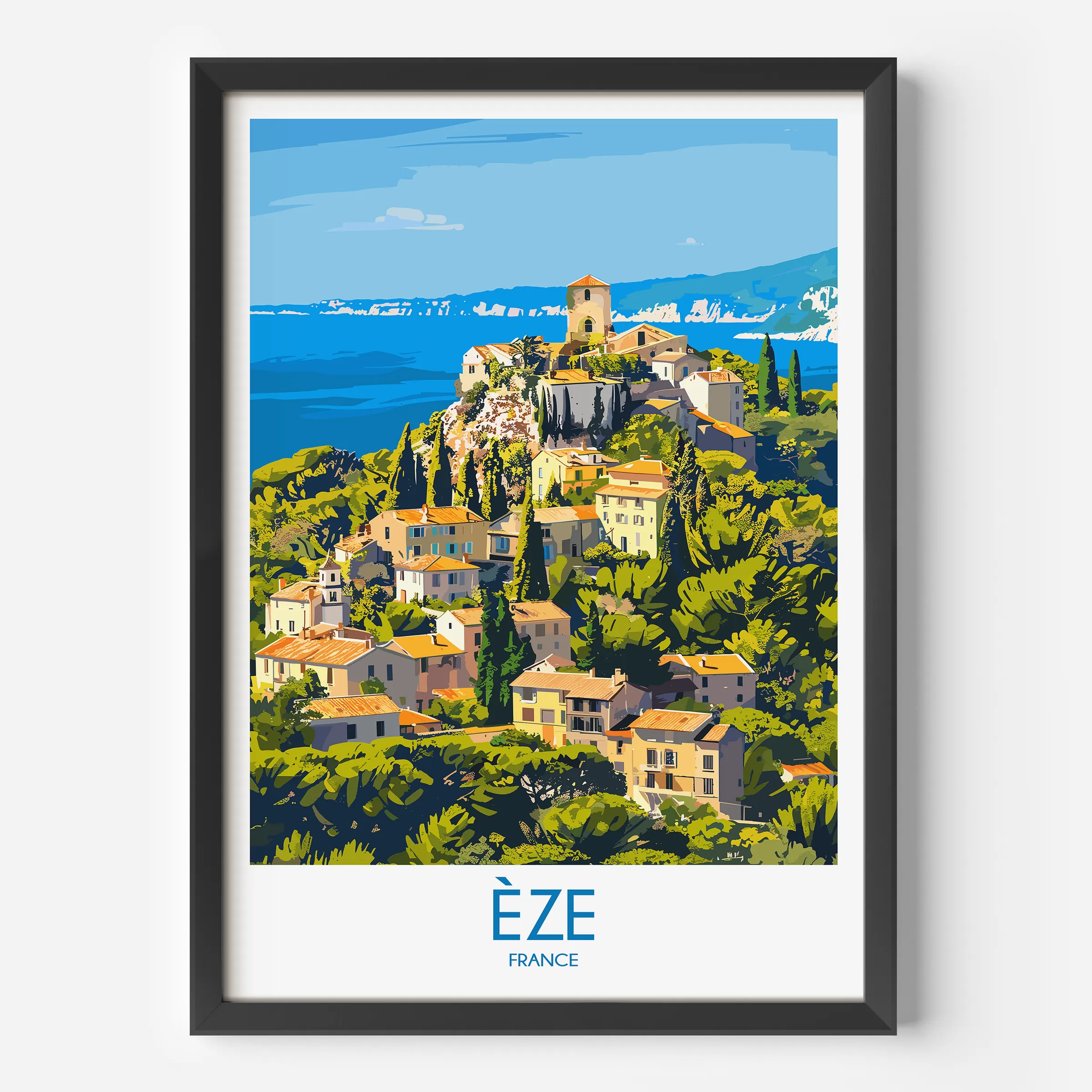 Èze Modern Travel Poster