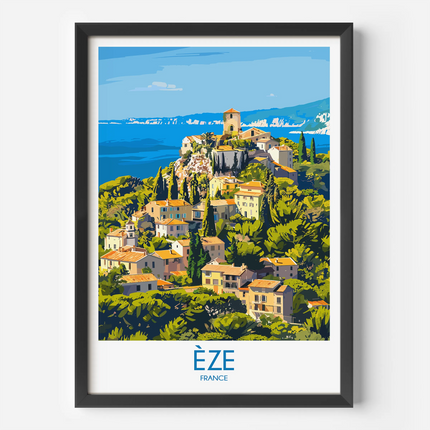 Èze Modern Travel Poster