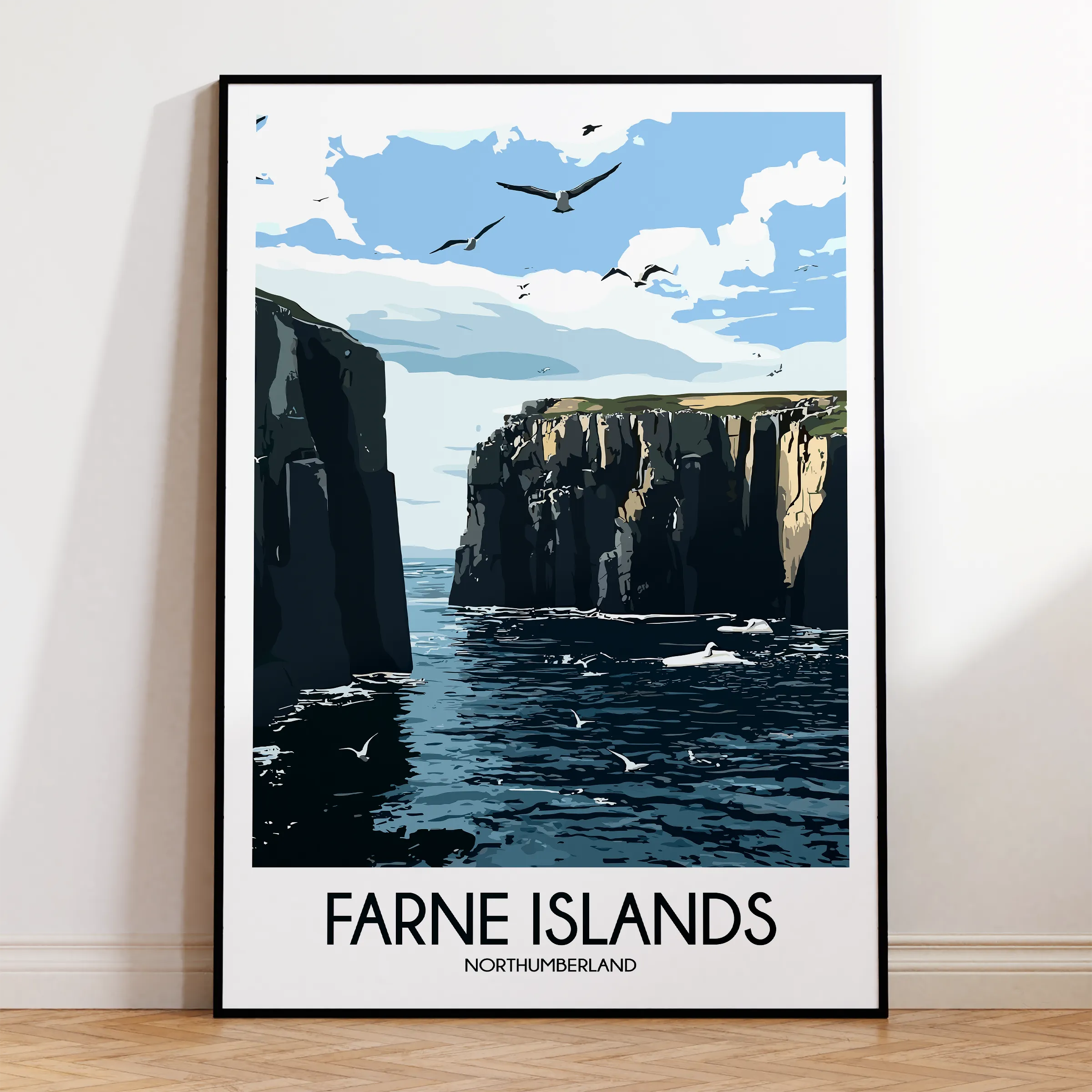 Farne Islands Modern Travel Poster