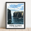 Farne Islands Retro Travel Illustration