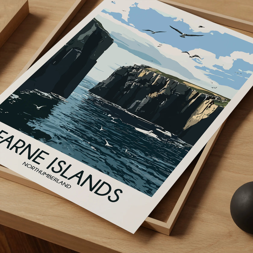 Farne Islands Vintage Style Print