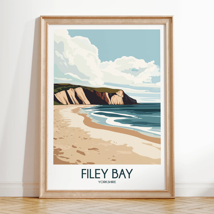 Filey Bay Modern Travel Poster