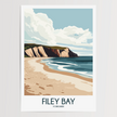 Filey Bay Retro Travel Illustration