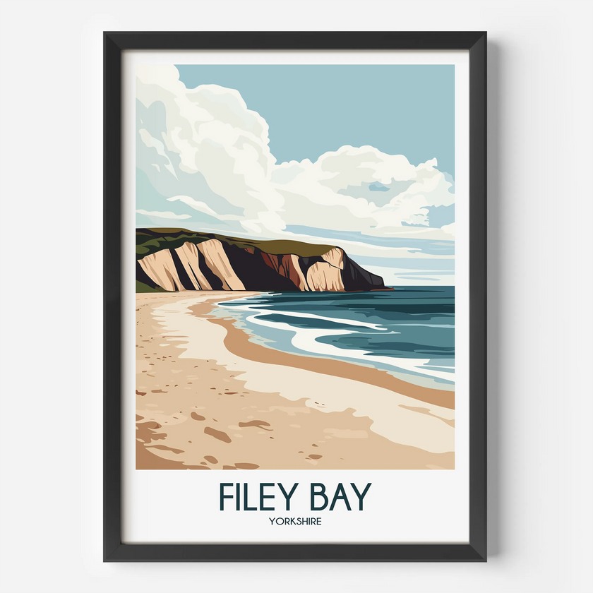 Filey Bay Scenic Landscape Art