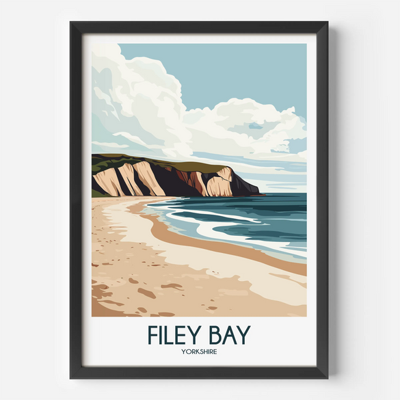Filey Bay Scenic Landscape Art