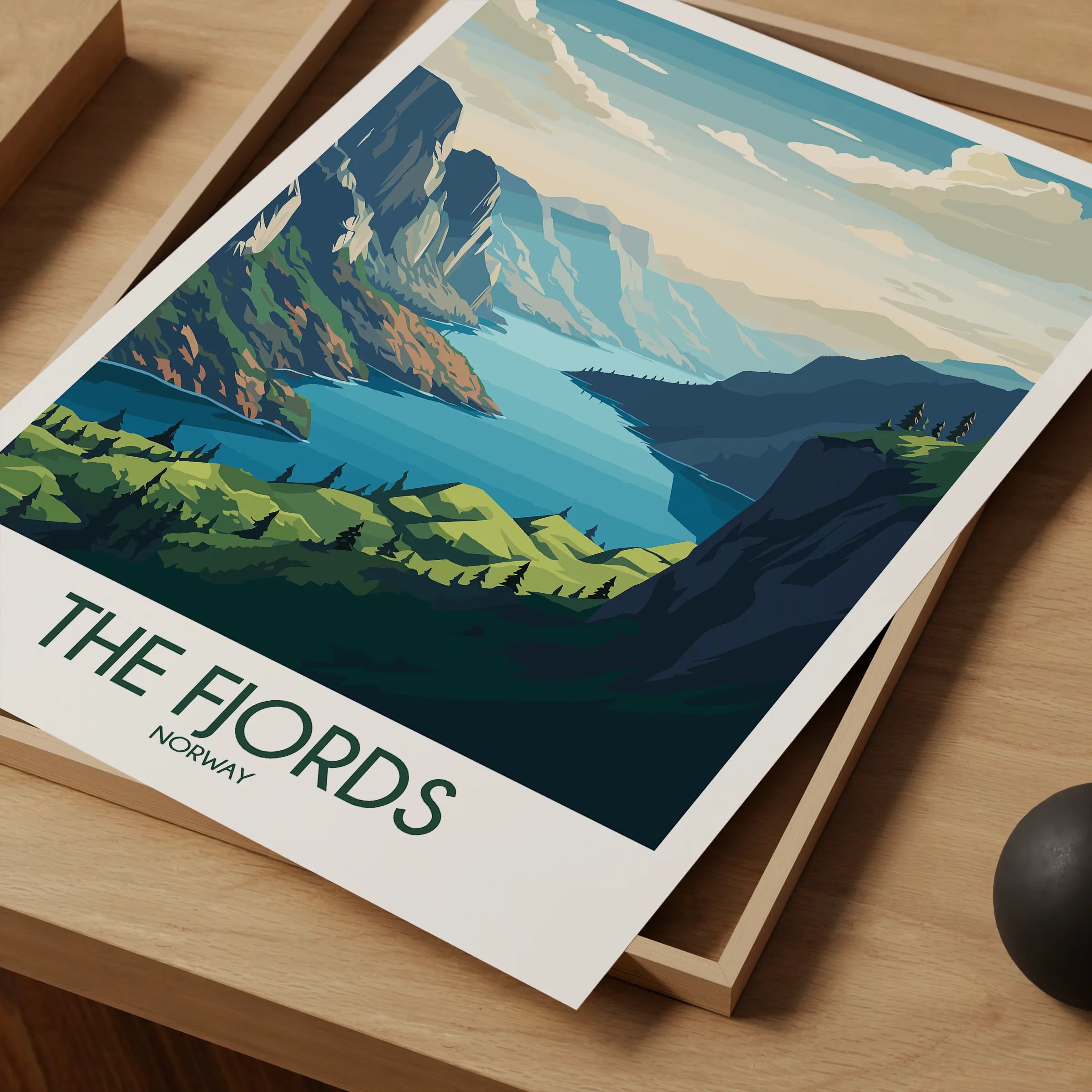 Fjords Modern Travel Poster
