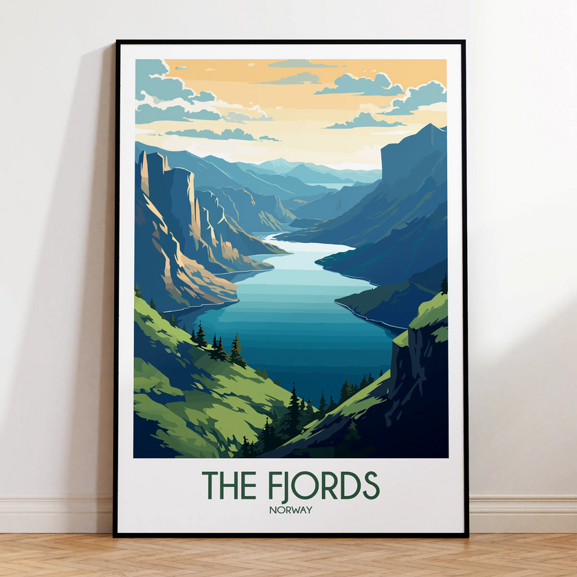 Fjords Modern Travel Poster