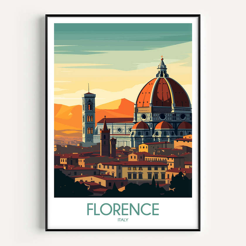 Florence Retro Travel Illustration