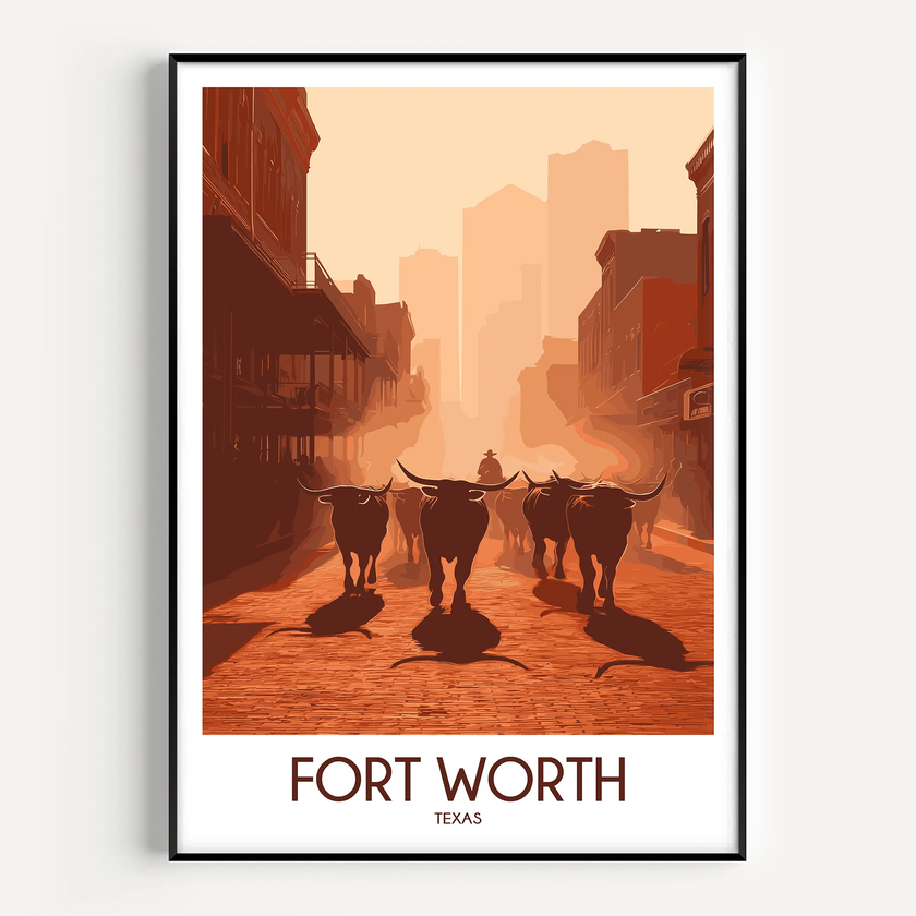 Fort Worth Modern Travel Poster