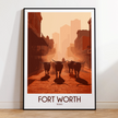 Fort Worth Retro Travel Illustration