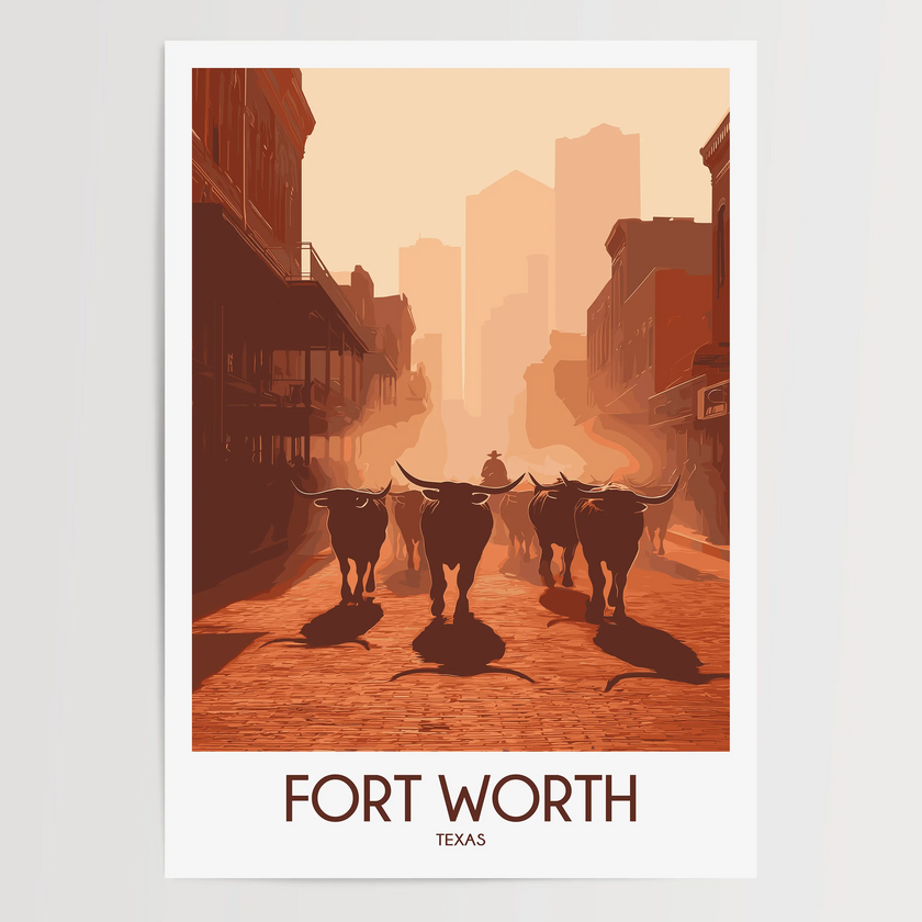 Fort Worth Souvenir Poster Print