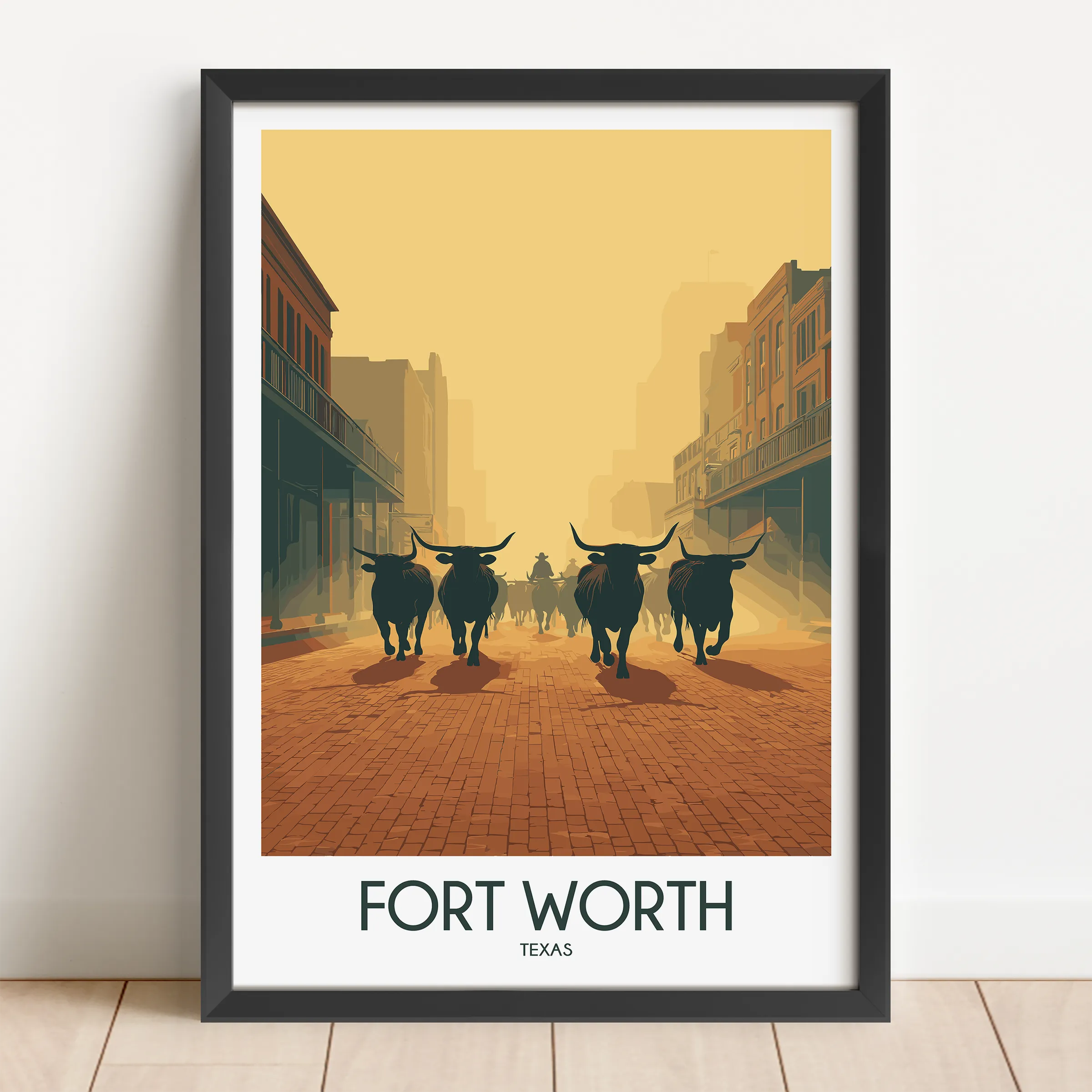 Fort Worth Vintage Style Print
