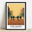 Fort Worth Vintage Style Print