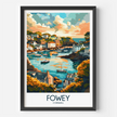 Fowey Modern Travel Poster