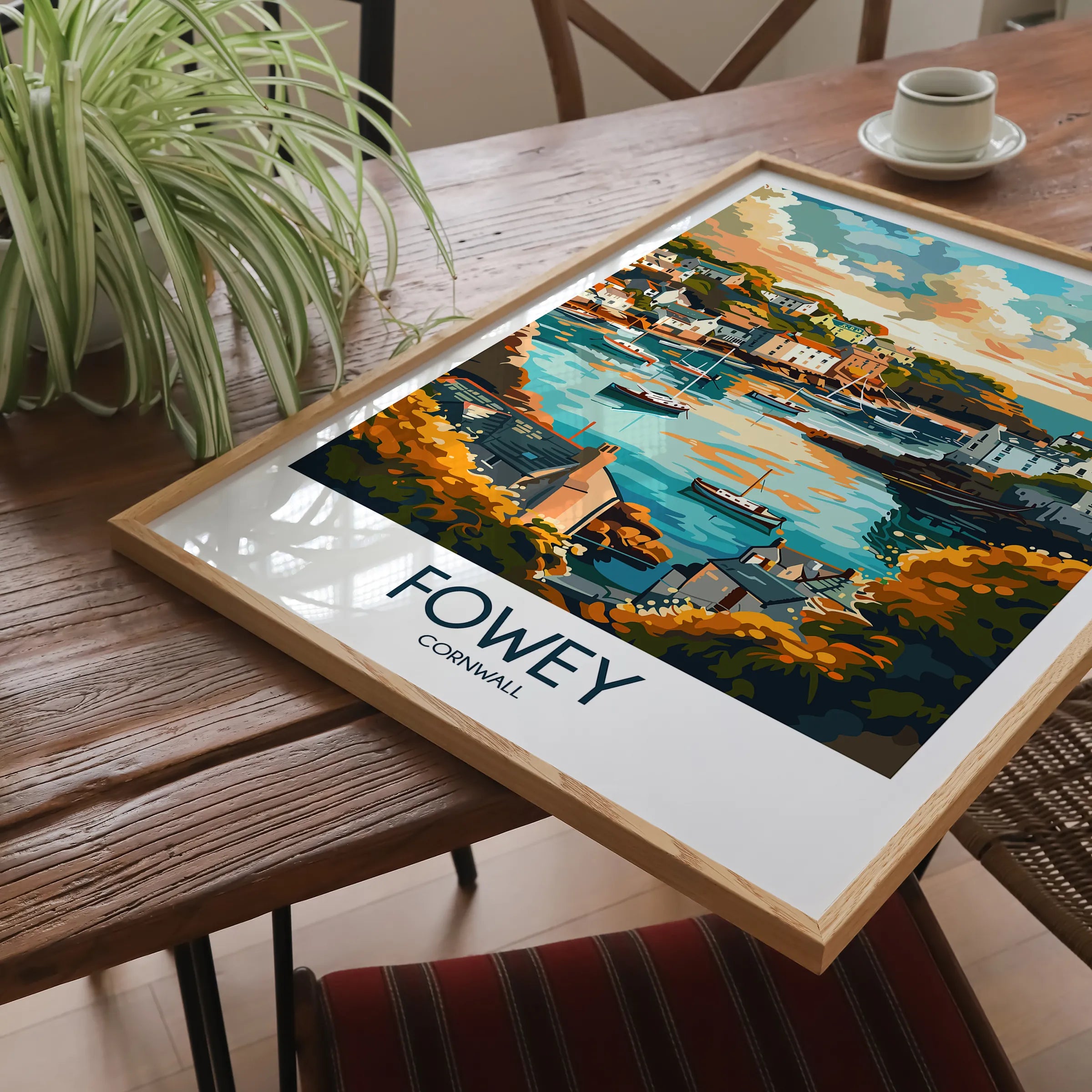 Fowey Retro Travel Illustration