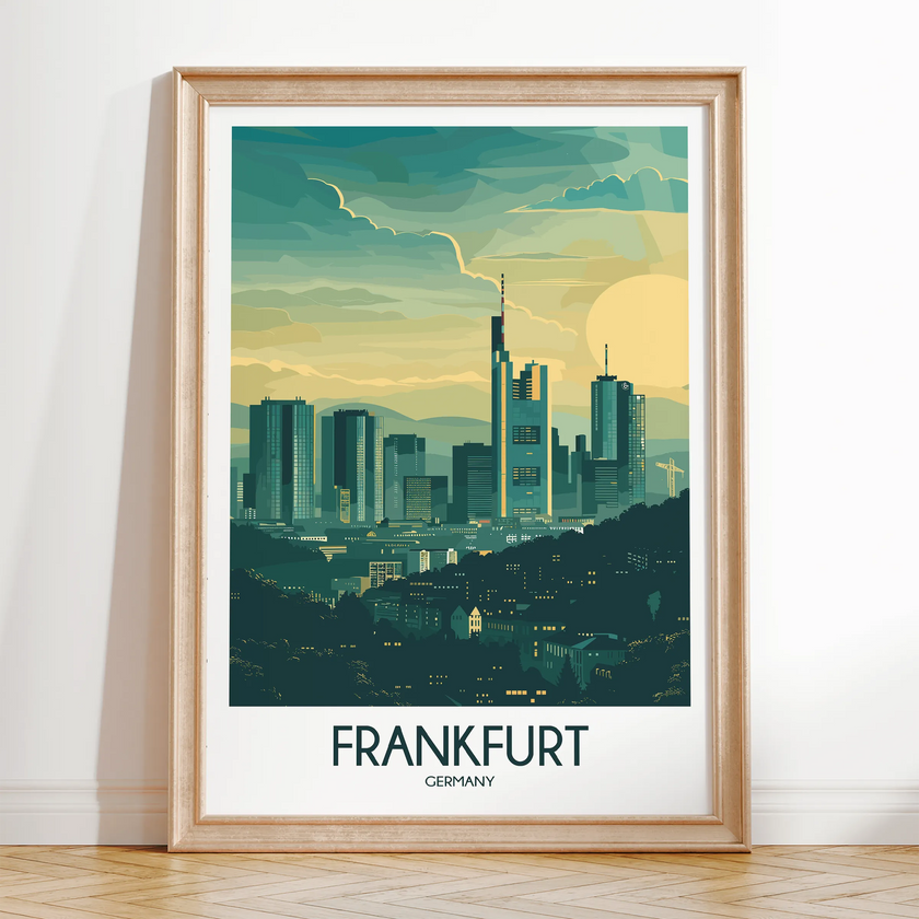 Frankfurt Modern Travel Poster