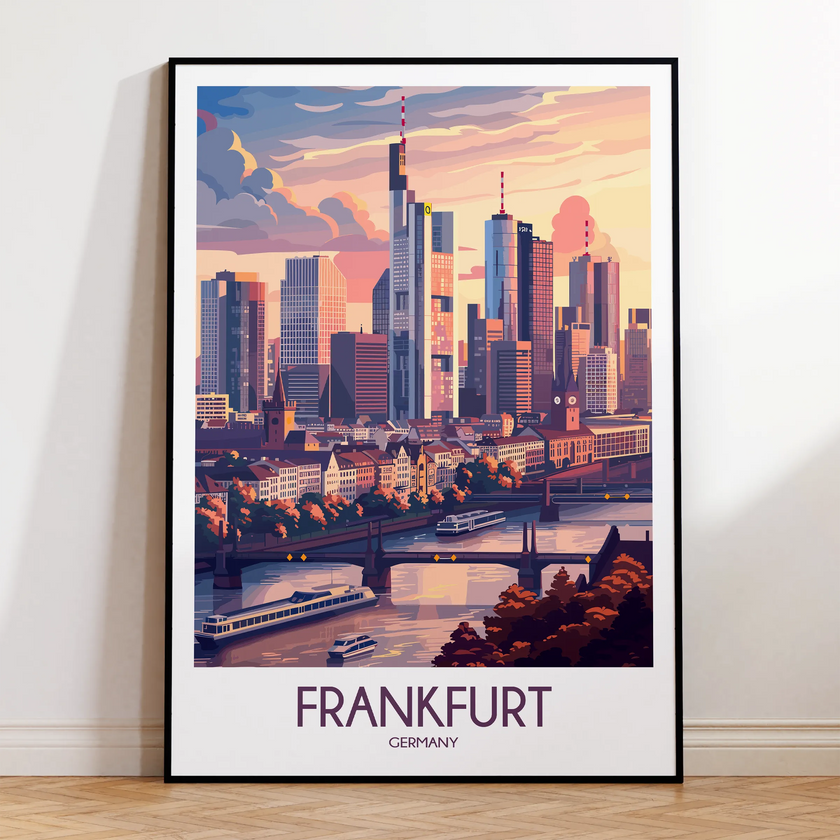 Frankfurt Retro Travel Illustration