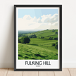 Fulking Hill Retro Travel Illustration