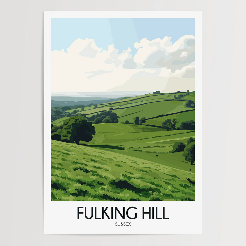 Fulking Hill Vintage Style Print