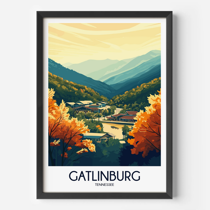 Gatlinburg Modern Travel Poster