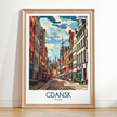 Gdansk Retro Travel Illustration